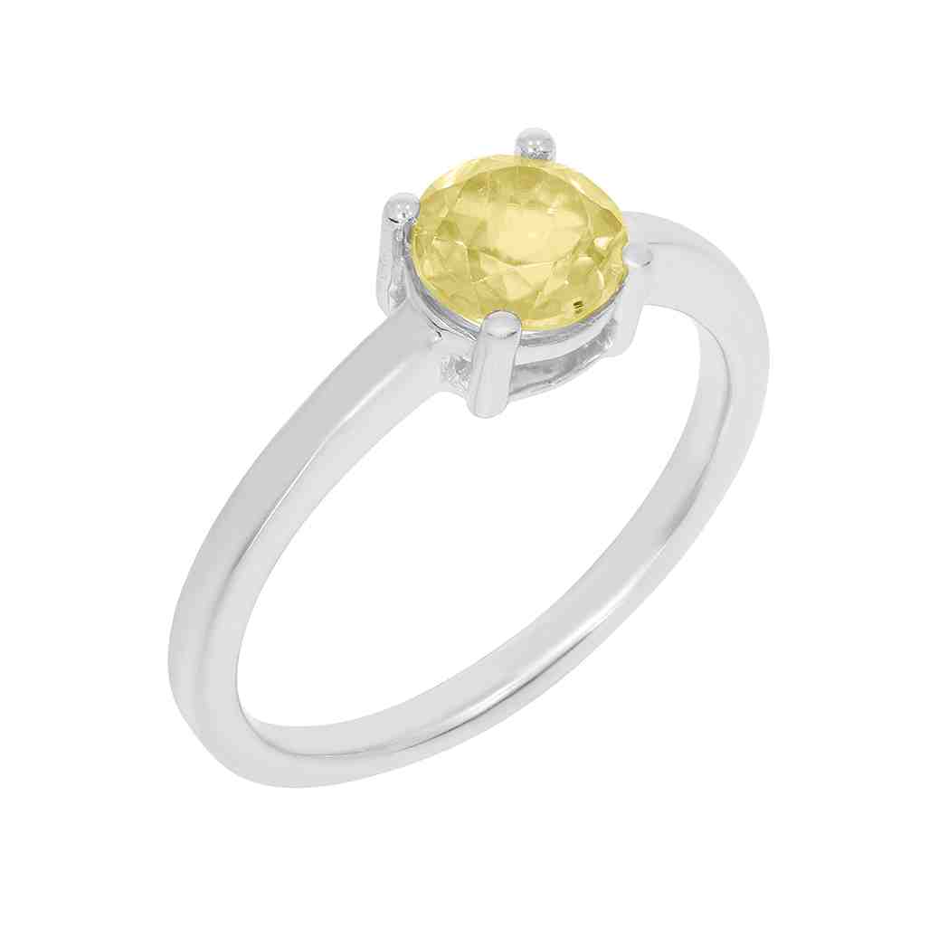 Yellow Sapphire Gemstone  Engagement Ring PD31344ALR YELLOW TOPAZ